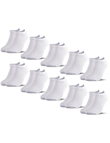 Occulto Jungen & Mädchen Sneaker Socken 10er Pack (Modell: Mikl) Weiß 31-34