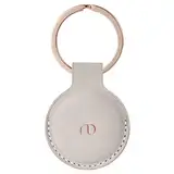 Nereides Hülle kompatibel mit Apple Airtag Anhänger, Airtags Schlüsselanhänger PU Leder Ganzkörper Kratzfest, Case für Air Tag mit Key Ring Khaki