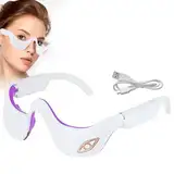 Augenmassagegerät,2 in 1 3D EMS Augenpflegegerät mit Vibration und Wärme,6 Modi 3 Stufen Rotlicht Elektrische Vibrations-Augenmaske zur Linderung von geschwollenen und trockenen Augen,Augenringen