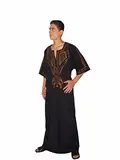 Egypt Bazar Moderner Herren-Kaftan, schwarz (6XL)