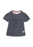 Ausgestelltes Jersey-T-Shirt mit Stickerei und Spitzendetails schiefergrau 74