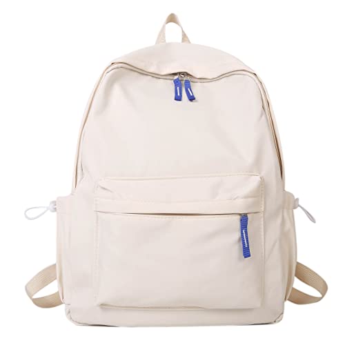 Generisch Schlanker Laptop-Rucksack für Männer und Semale, Studenten, Freizeit, Campus, fünfteilige Tasche, Jugendmode, einfache große Kapazität, Schultasche, Rucksack, Aktentasche, weiß, One size