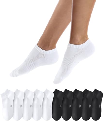 QINCAO Sneaker Socken Herren Damen 10 Paar Kurze Halbsocken Baumwolle Sportsocken Atmungsaktiv Laufsocken