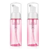 Molain 2 Stück Schaumspender, 60ml seifenschaumspender Pumpflasche Reise Schäumende Pumpflaschen Tragbare Spenderflasche für Kosmetik Shampoo Creme(Rosa)