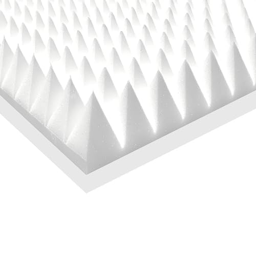 Pyramidenschaumstoff Platte, ca. 100x50x7cm, Weiss (Verpackungseinheit = 1 Platte = ca. 0,5 m²)