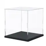 IKOPFLN Transparente Vitrine 15 x 15 x 15 cm - Zusammenbaubare Acrylbox mit Staubschutz - Würfelförmige Schaukasten Display für Sammelfiguren, Modelle und Dekorationen - Klare Ausstellungsvitrine