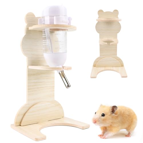 Hamster Trinkflasche mit Ständer, Hängend Haustier Automatischer Wasserspender, Meerschweinchen Nippeltränke,Hamster Zubehör, für Häschen, Chinchilla, Igel, Eichhörnchen