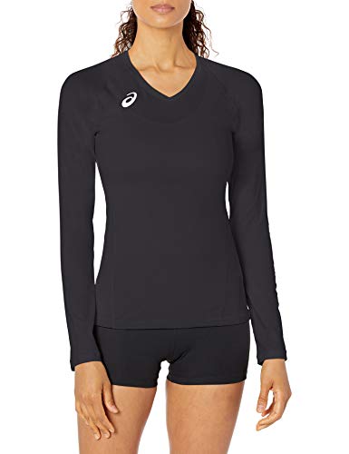 ASICS Damen Spin Serve Volleyball Long Sleeve Jersey, Team Black, Large