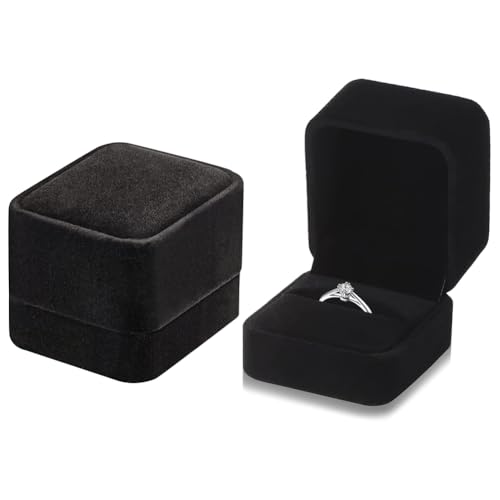 Kiuiom Samt Ring-Box,Samt Schmuck Geschenkbox,Samt Ring Schachtel,Ringschachtel,Schmuck Etui Für Ring,Für Heiratsantrag,Hochzeit,Valentinstag,Geburtstag