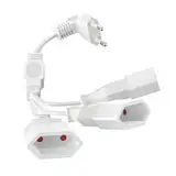 VIEVRE Verlängerungskabel Flachstecker, 3 in 1 Eurostecker Verlängerung, Flachstecker Verlängerung, Stromkabel Flach 250V, Verlängerungskabel Flach 50cm für TV PC Computer Monitor
