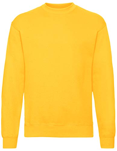 Fruit of the Loom Herren Set In Sweat Sweatshirt, Yellow (Sunflower Yellow), Medium