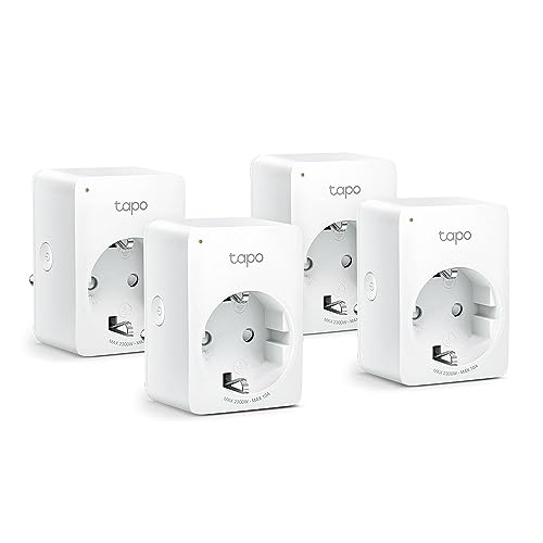 Tapo Smart WLAN Steckdose,Alexa Steckdose 4er Pack, Smart Home WiFi Steckdose, Alexa Zubehör,funktioniert mit Alexa,Google Home,Tapo App, Sprachsteuerung, Fernzugriff,Kein Hub notwendig, Mini