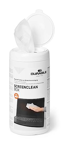 Durable Bildschirmreiniger (Screenclean Box, Spenderdose) 100 Feuchttücher, weiß, 573602