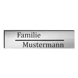 KIWISTAR UG - ab 1x - Namensschild Strich 50x20mm Briefkasten selbstklebend - silber-schwarz gebürstet - personalisiertes Klingelschild - Briefkastenschild - Türschild - mit Gravur - UV & wetterfest