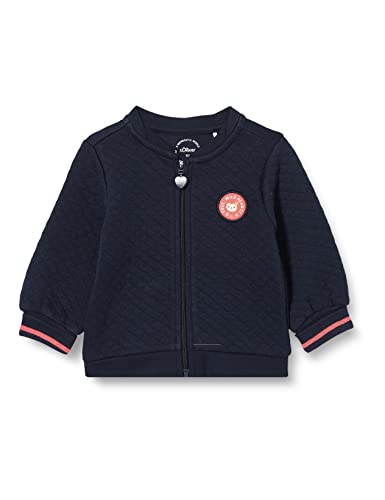 s.Oliver Junior Baby Girls Sweatjacke mit Jacquard-Steppung, Dark Blue, 92