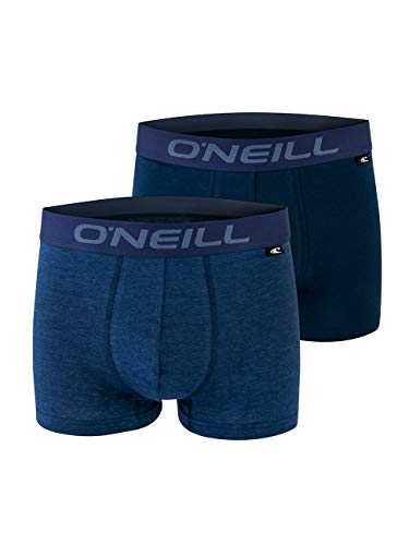 O'Neill Herren Basic Boxer-Short | Sport-Unterwäsche für alle Anlässe im 2er Set | Blau Melange XL