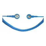 Safeguard WL42087 ESD Spiralkabel, 2 MOhm, 3/10mm Druckknopf, 3.6m, Hellblau