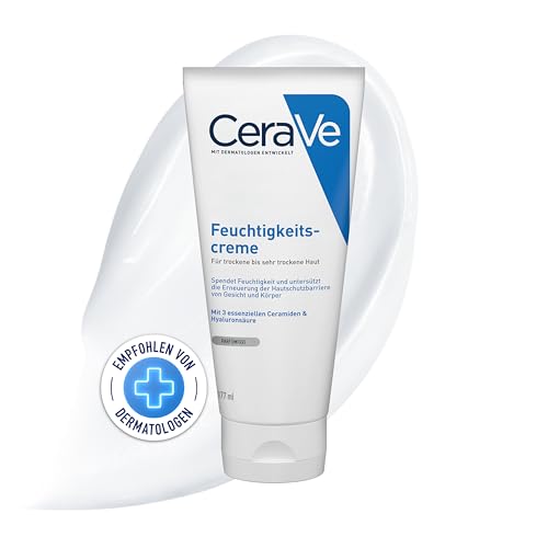 CeraVe Feuchtigkeitscreme für Körper und Gesicht, Creme für trockene bis sehr trockene Haut, Mit Hyaluron und 3 essenziellen Ceramiden, 1 x 177ml