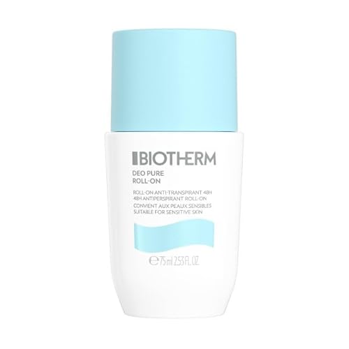 Biotherm Deo Pure Roll-On, 48 H Anti-Transpirant, wirksamer Schutz vor Schweißgeruch, für empfindliche Haut und alle Hauttypen, wirkt pflegend und beruhigend, 75 ml