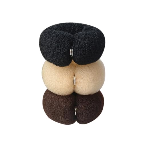 3PCS 20cm Donut Haar Bun Maker Ring Style Bun Haar Bun Maker DIY Haar Schaum Ring Shaper Snap Roll Bun Tool für Frauen(3 Farben)
