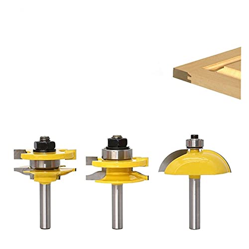 SYJY-SHOP 3 Stck Router-Bit-Set, angehobene Panel-Schrank-Türherstellung Router-Bit-Set, 8mm Schaft angehobene Panel-Schrank-Tür-Router-Bit-Set-Holzbearbeitungsschneider Holzbearbeitungsrouter-Bits