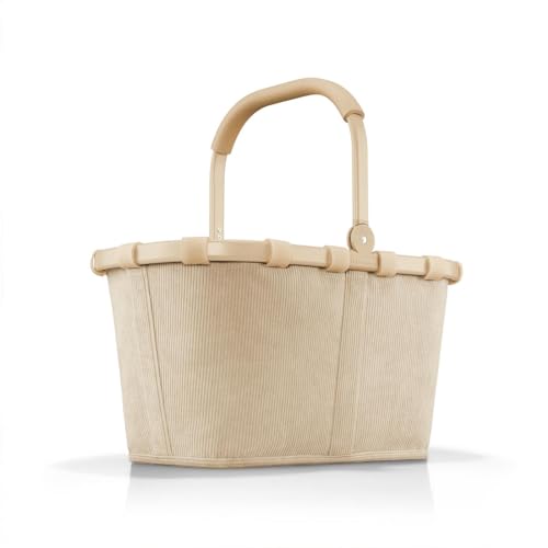 reisenthel carrybag frame cord sand – Stabiler Einkaufskorb mit viel Stauraum und praktischer Innentasche – Elegantes und wasserabweisendes Design