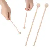 JJUNW 2 Stück Holzschlägel, Percussion Wood Beater Mallet Drumsticks Holz Rhythmus Sticks Schlägel Klangstäbe für Musikinstrumente Xylophon Holzblock Glockenspiel (21cm)