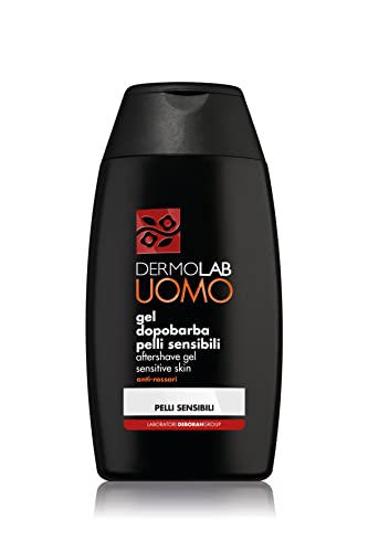 Dermolab Uomo Aftershave Gel für empfindliche Haut, beruhigende und feuchtigkeitsspendende Wirkung, beugt Hautrötungen nach der Rasur vor, dermatologisch getestet, 120 ml