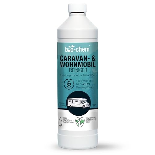 bio-chem Caravan- und Wohnmobil-Reiniger - Extra Starkes Konzentrat - 1000 ml - Reiniger für Wohnmobile, Wohnwagen, Vorzelte, Regenstreifenentferner - Made in DE