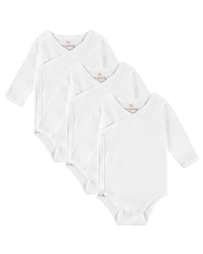 Kindsgard Wickelbody 3er-Pack Langarm Weiß - Größe 56 - Baby Body Langarm - Einfaches An- & Ausziehen - Zertifiziert nach OEKO-TEX Standard