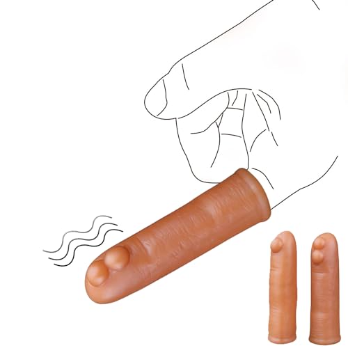 MFMYEE Zwei magische Finger-Masturbations-Sexspielzeug – G-Punkt-Finger-Prostata-Massagegerät, Fingerlinge aus flüssigem Silikon, mit Noppen. Bruststimulation, SM-Sexspielzeug für Erwachsene