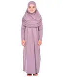 Prien Gebetskleidung Für Kinder, Mädchen Muslim Kleider, Lange Ärmel Abaya Mit Hijab, Islam Kleidung Frauen, Damen Muslimische Kleid Set, Gebetskleid Jilbab Khimar Ramadan (Lila)