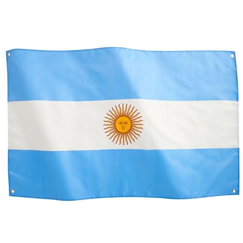 Runesol Argentinien Nationalflagge 3x5, 91x152cm, Argentinien Banner, 4 Ösen, Messingöse In Jeder Ecke, Weltmeisterschaft, Argentinien Unterstützer, Premium-Flaggen, Wasserdicht, Innen, Außen