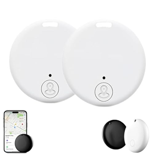 2 Stück Safesync GPS Tracker, Bluetooth-Tracker, GPS Tracker für Katzen und Hunde, Schlüsselfinder funktioniert, kabelloser intelligenter Tracker, Anti-Verlust-Alarm-Sensor, Standort-Tracker (Weiß)