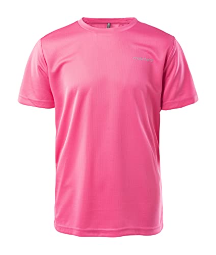 martes Girl's T Solan JRG, Kurzarm, Rundhals, 100% Polyester, Outdoor Shirt, Sport und Fitness Funktionsshirt Trainingsshirt | Laufshirt Mesh, Hot Pink/Reflective, 158