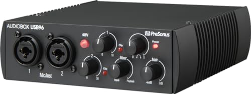 PreSonus AudioBox 96 - USB-Audio-Interface, für Aufnahme, Streaming, Podcasting mit Software-Bundle inklusive Studio One Artist, Ableton Live Lite DAW, 25th Anniversary Edition