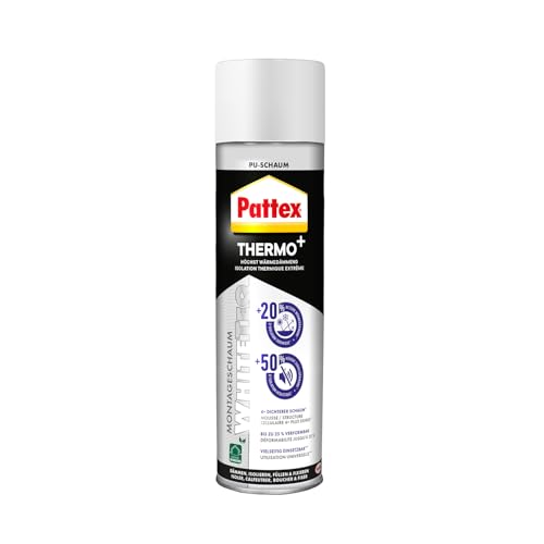 Pattex White Line Montageschaum, einkomponentiger PU-Schaum für verschiedene Materialien*, reinweißer, expandierender Bauschaum mit feiner Zellstruktur, 1x500ml