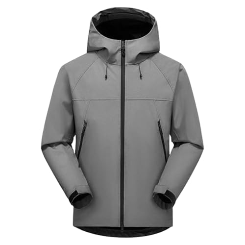 Mrat Wasserdichte Jacke mit Kapuze, leichte Softshell-Jacke mit Kapuze, Damen-Funktionsjacke, Windbreaker, atmungsaktiver Mantel, lässig, Outdoor-Wanderjacke, schnell trocknend, Regenmantel, Reisen,