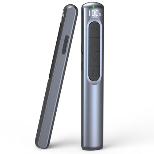 WEINIDASI Presenter mit Laserpointer Stark, Kabellose 2.4 GHz, Roter Laserpointer, Ladungsanzeige, 100 Tage Standby, Pointer für Präsentationen, Laser Pointer Präsentation, Büro, Klassenzimmer