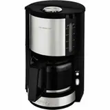 Krups KM3210 Pro Aroma Plus Filterkaffeemaschine | 10 Tassen | 1,25 L | 30-Minuten-Warmhaltefunktion | sichtbares Wasserstands Fenster | Tropfstopp-System | Schwarz mit Edelstahlapplikationen