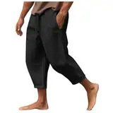 WKAYsIV Herren Herren Wanderhose Fit Hose Herren mit Beinschlitz, bequem, atmungsaktiv, lässig, täglich, Urlaub, Strandhose Elektriker Hose(Schwarz,3XL)