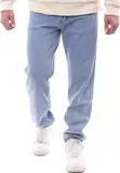 Reslad Jeans Herren Loose Fit l Herrenhose mit Knopfleiste l lässige Männer-Jeanshose RS-2105 Hellblau W40 / L32