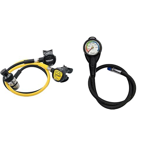%22Cressi HY788051 Sub Akustik Ac2 Kompakter DIN-Regler%22 & Pressure Gauge BAR or PSI - Tauchmanometer BAR oder PSI mit großen, gut sichtbaren Ziffern