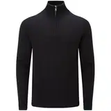 Charles Wilson Baumwollpullover mit Reißverschluss für Herren (XL, Black (0524))