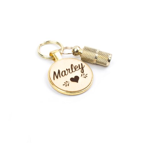 Hundemarke mit Gravur personalisiert | Namensanhänger mit Telefonnummer, Adresse | verschiedene Handschriften & Motive | Gold, Silber, Roségold | für Hunde Halsband, Geschirr, Leine, Geschenk