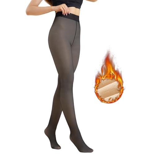 NANQUAN Thermo Strumpfhose Damen Winter für 5~15°C (41~59°F),Gefütterte Strumpfhose Damen,Wärme Winter Leggings Damen Gefüttert Halterlos,Warme Strumpfhose Damen für 40-65 Kg