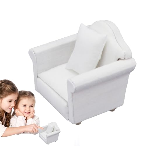 Puppenhaus Sofa 1:12 Sofa Sessel Rollen Sie Vor Sie Spielen Miniatur Möbel Spielzeug Mit Kissen Puppenhaus Zubehör