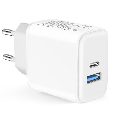 USB C Ladegerät,35W 2 Port Schnellladegerät PD 3.0 Power Adapter USB C Netzteil für iPhone 15 14 13 12 11 Pro Max Plus Mini/SE 2020/XS/XR/8/7,iPad,Samsung,Handy Stecker Ladestecker Charger Netzstecker