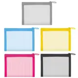 Qianyu 5 Stück Mini Mesh Kulturbeutel mit Reißverschluss Klein Netz Geldbörse Kosmetik Schreibwaren Aufbewahrung Tasche Tragbare Reise Organizer Zubehör Set for Lippenstift Datenkabel Kopfhörer