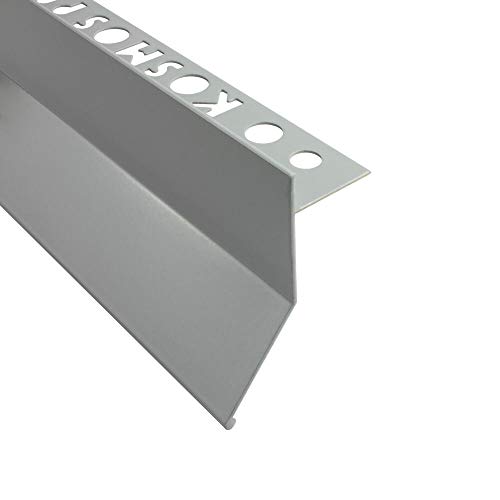 Alu L-Profil Balkon Terrasse abtropf Fliesenschiene Profil Schiene L300cm 10mm grau